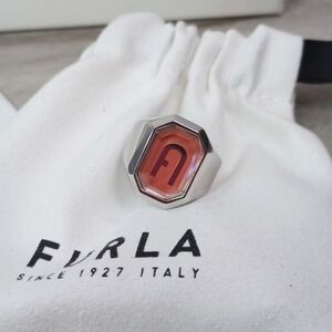 Furla Octagonal Ring Pink Size 7 NIB